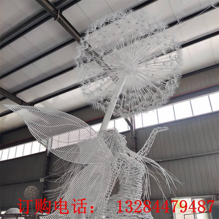 不锈钢镂空人物发光雕塑 铁艺编织舞蹈家婚庆商场园林景观摆件 (5)