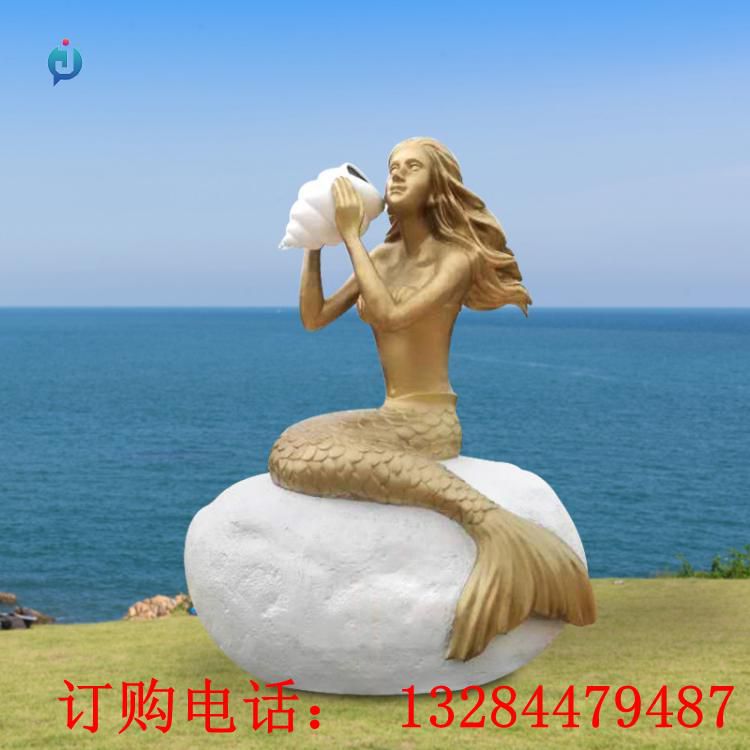 不锈钢美人鱼海洋雕塑