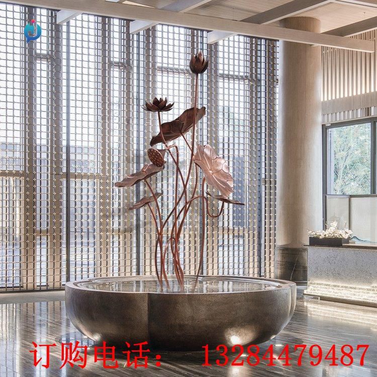 不锈钢仿真荷花雕塑