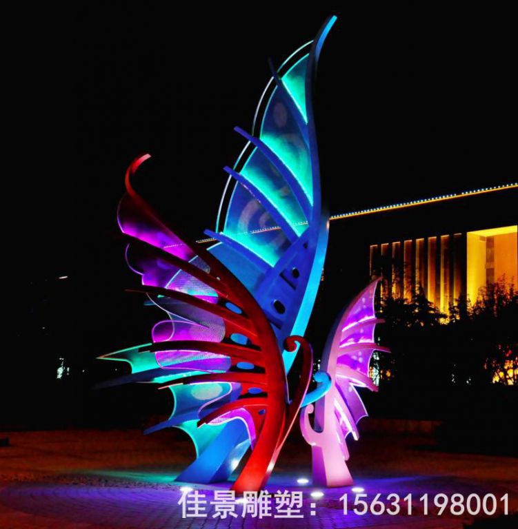 广场不锈钢蝶之韵雕塑