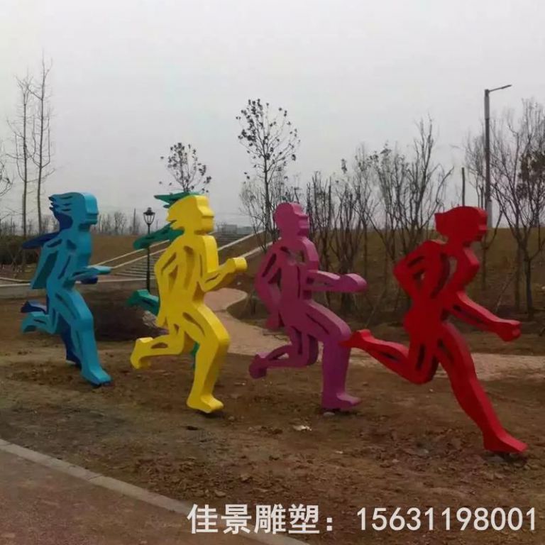 不锈钢园林奔跑人物雕塑