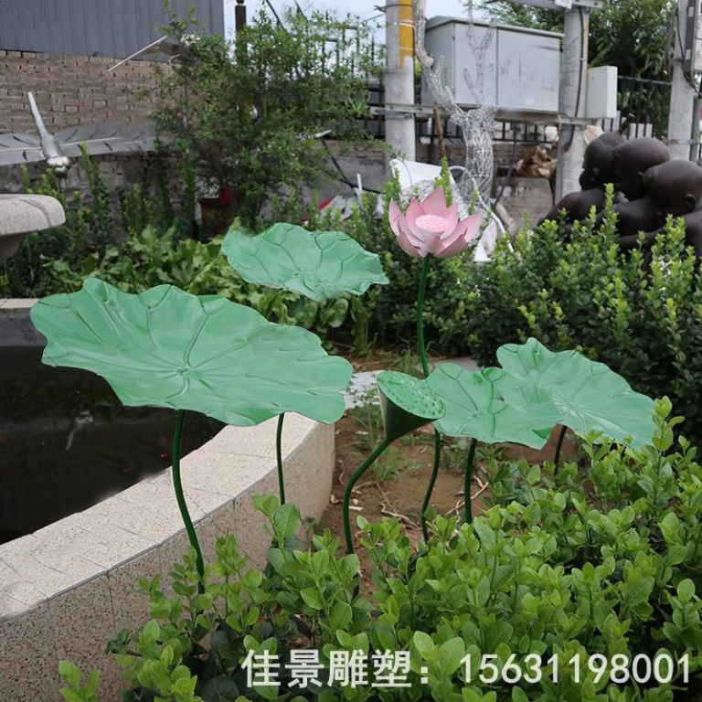 不锈钢荷花荷叶雕塑