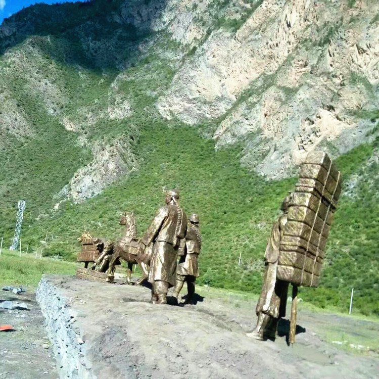 茶马古道广场标志景观铜雕