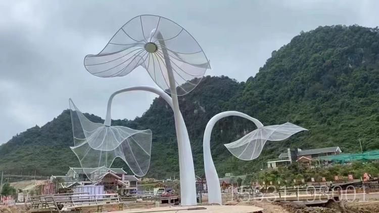 不锈钢荷叶凉亭雕塑