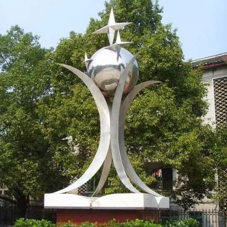不锈钢日月星辰雕塑 校园景观雕塑