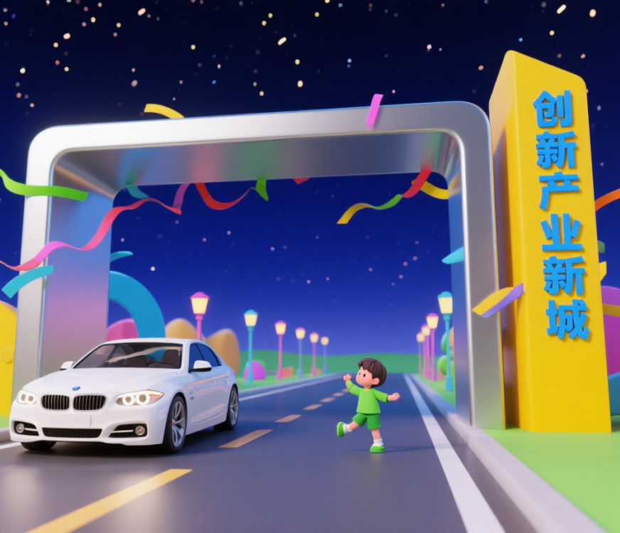 产业新城大门 不锈钢景观雕塑厂家