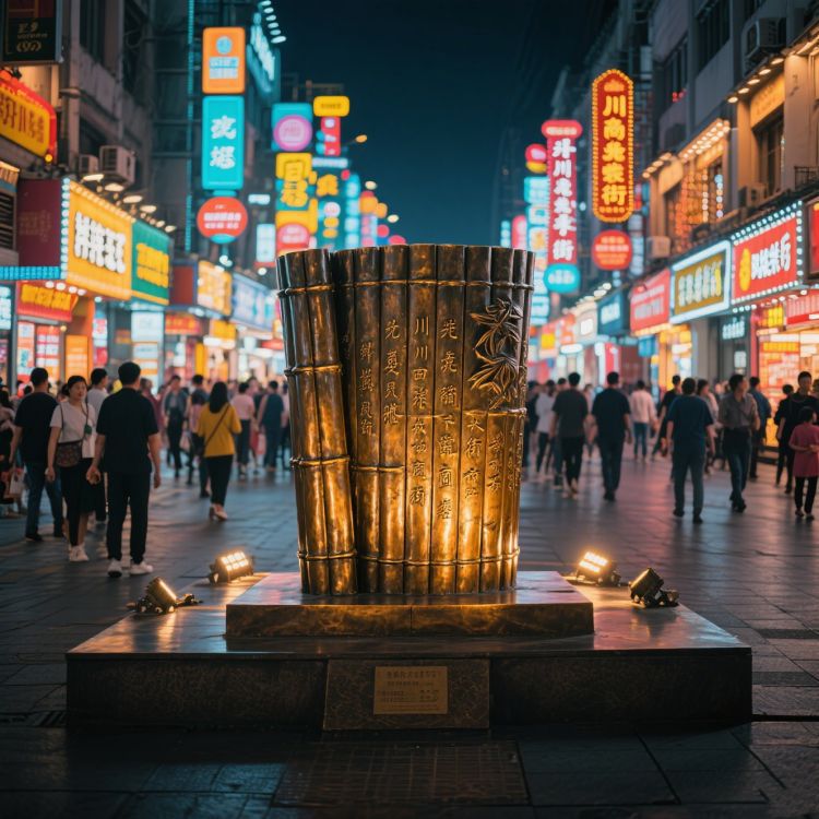 商业街雕塑 铸铜竹简