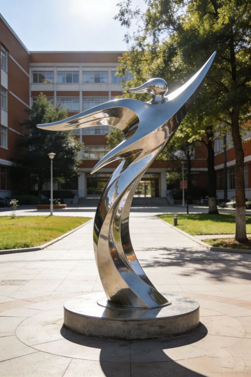 校园不锈钢腾飞雕塑