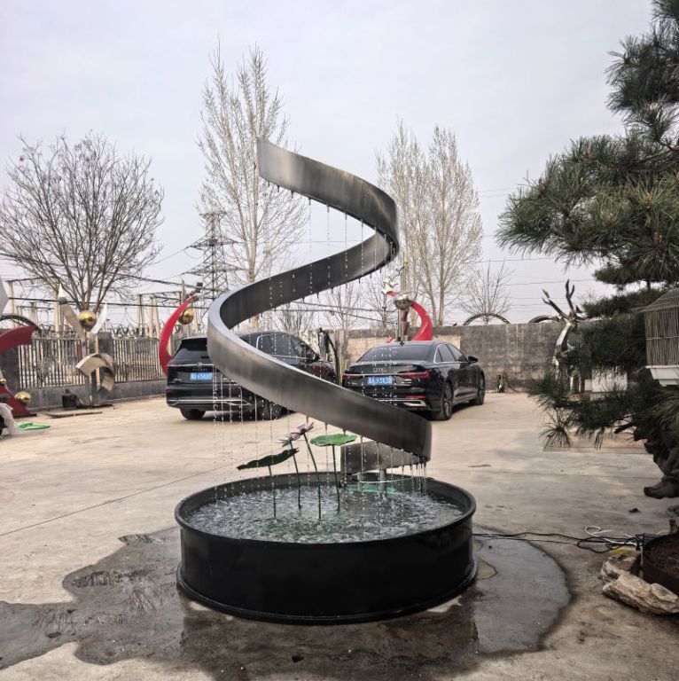 售楼部水帘雕塑 不锈钢流水摆件